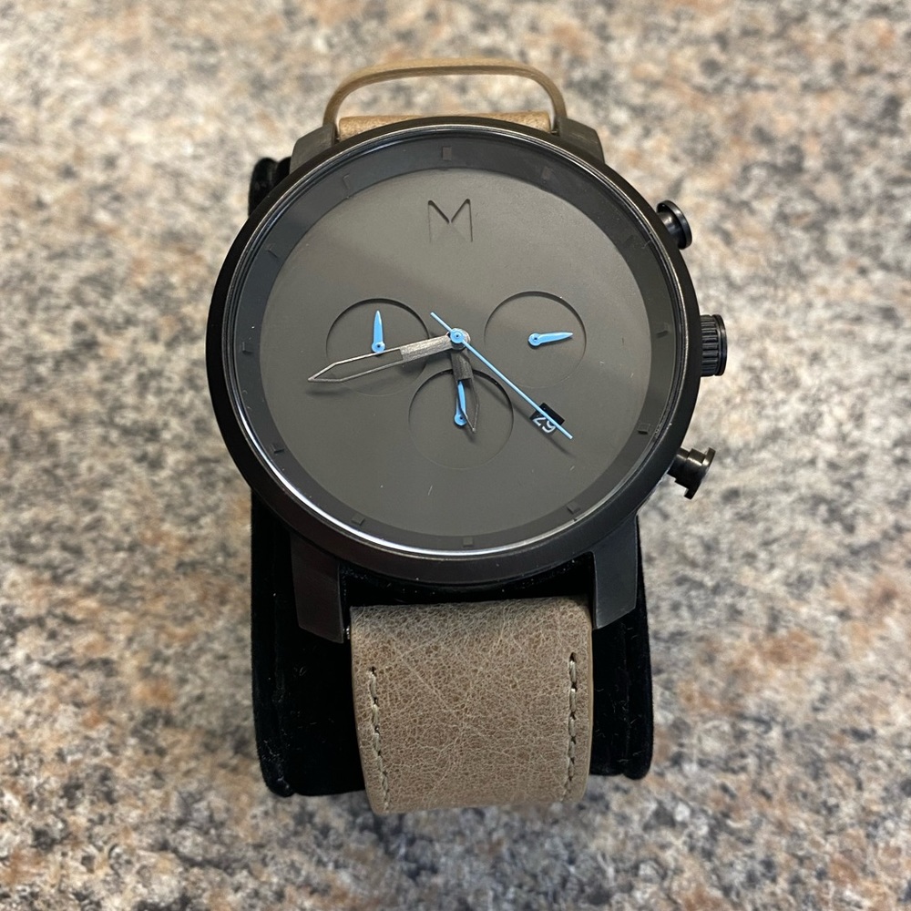 MVMT Chrono Gunmetal Sandstone 45mm Mens Watch (Battery Needs Replaced)